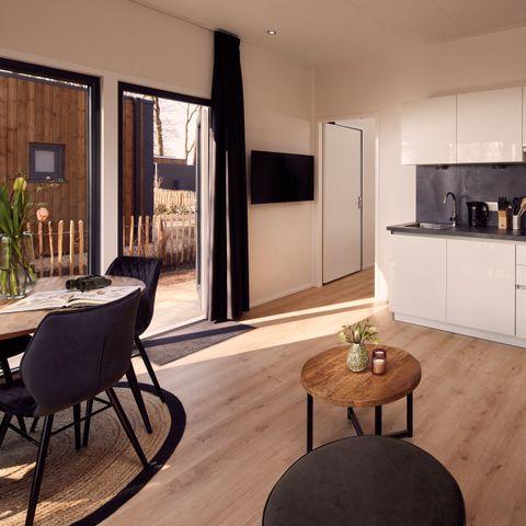 Eethoek en keuken in de villa